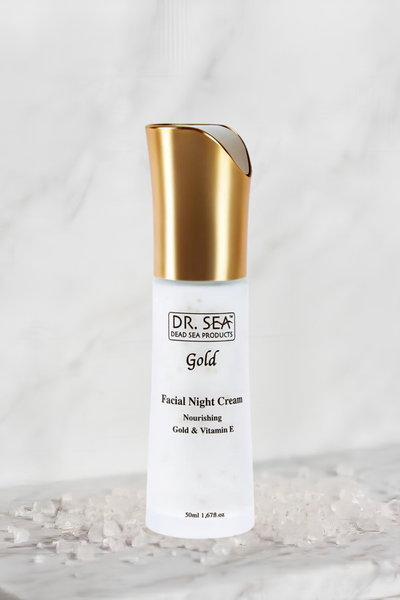Kem đêm hạt vàng & Vitamin E chống lão hóa, nuôi dưỡng phục hồi, giúp nâng cơ và săn chắc da NOURISHING FACIAL NIGHT CREAM WITH GOLD AND VITAMIN E, 50 ML
